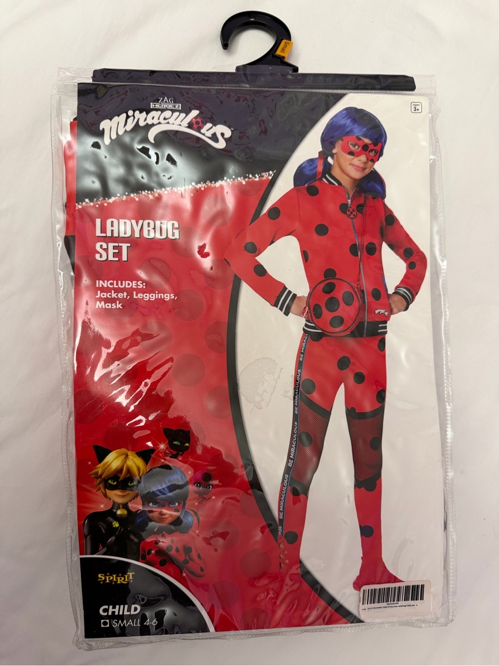 Spirit Halloween Miraculous Ladybug Costume Kids SM4-6 Jacket Leggings Mask only